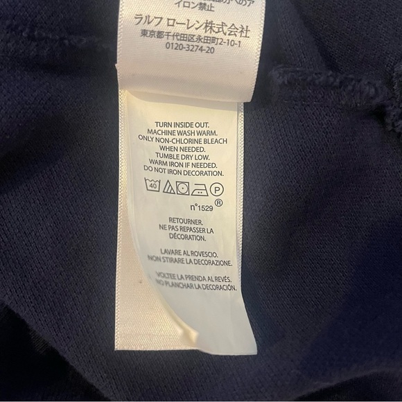 Ralph Lauren Polo Shirt Men’s Small Navy Custom Slim Fit Big Pony Gold Patriotic - Picture 10 of 11